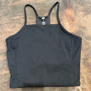 Black Ribbed North Fcae Top